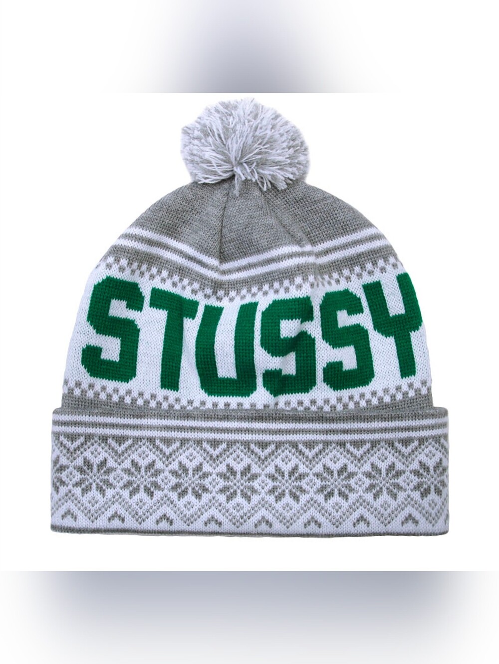 STUSSY NORDIC POM BEANIE (132630- GREY/YEAT)